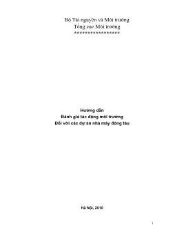 Hướng dẫn Đánh giá tác động môi trường Đối với các dự án nhà máy đóng tàu