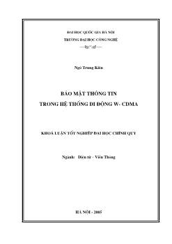 Khóa luận Bảo mật thông tin trong hệ thống di động W- CDMA - Ngô Trung Kiên