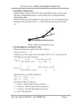 Luận văn Giới thiệu Robot công nghiệp và người máy