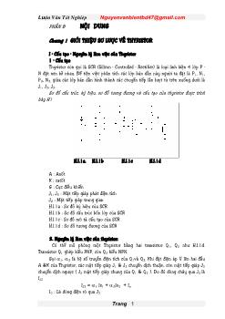 Luận văn Giới thiệu sơ lược về thyristor