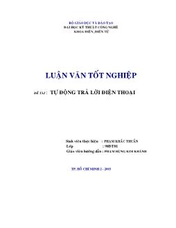 Luận văn Tự động trả lời điện thoại