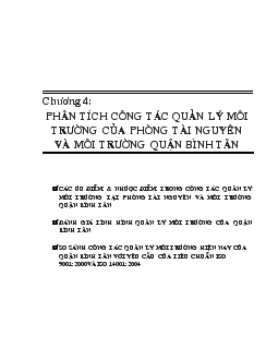Phân tích công tác quản lý môi trường của phòng tài nguyên và môi trường quận Bình Tân