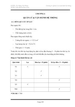 Quản lý và vận hành hệ thống bồn lọc cát áp lực