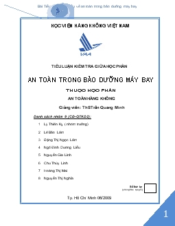 Tiểu luận An toàn trong bảo dưỡng máy bay