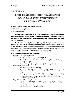 Tính toán dòng điện ngắn mạch dòng làm việc bình thường và dòng cưỡng bức