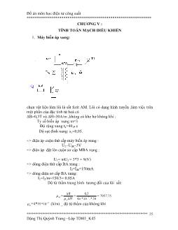 Tính toán mạch điều khiển