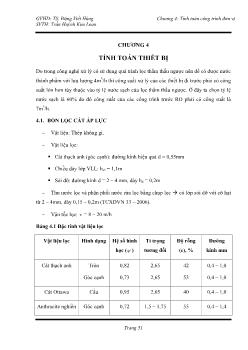 Tính toán thiết bị: bồn lọc cát áp lực