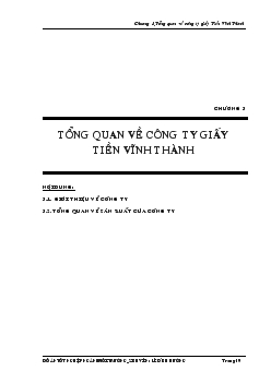 Tổng quan về công ty giấy tiền Vĩnh Thành