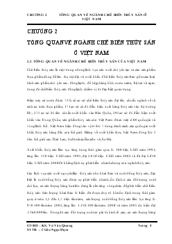 Tổng quan vể ngành chế biến thủy sản ở Việt Nam