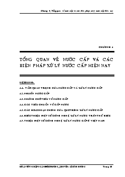 Tổng quan về nước cấp và các biện pháp xử lý nước cấp hiện nay