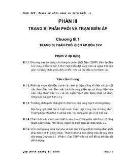 Trang bị phân phối và trạm biến áp