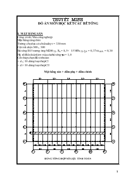 Thuyết minh Đồ án môn học kết cấu bê tông