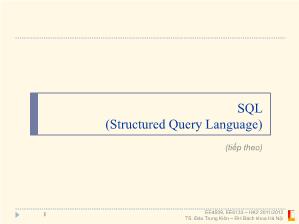 Bài giảng Tìm hiểu SQL (Structured Query Language)