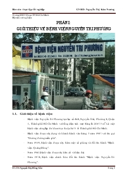 Báo cáo thực tập tại Bệnh viện Nguyễn Tri Phương