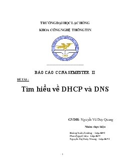 Đề tài Tìm hiểu về DHCP và DNS
