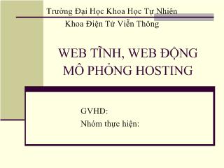 Đề tài Web tĩnh, web động mô phỏng hosting