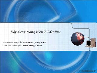 Đề tài Xây dựng trang Web TV-Online