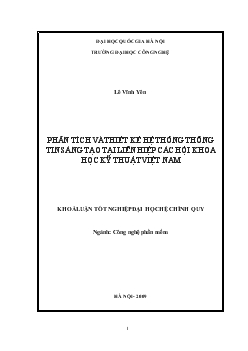 Khóa luận Phân tích và thiết kế hệ thống thông tin sáng tạo tại liên hiệp các hội khoa học kỹ thuật Việt Nam - Lê Vĩnh Yên