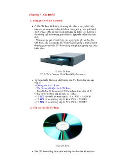 Tổng quát về ổ đĩa CD Rom
