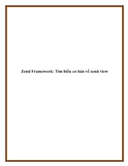 Zend Framework: Tìm hiểu cơ bản về zend view