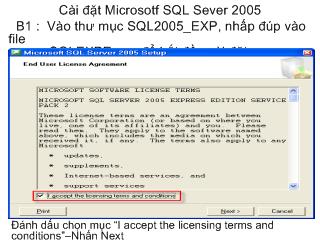 Bài giảng Cài đặt Microsotf SQL Sever 2005