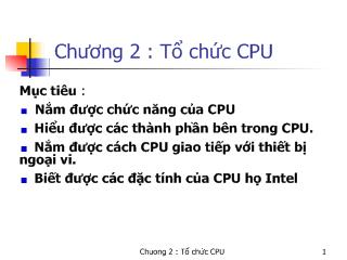 Bài giảng chương 2: Tổ chức CPU