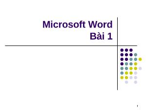 Bài giảng Giới thiệu Microsoft Word