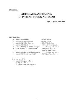 Bài giảng về Autocad nâng cao và lập trình trong autocad