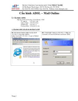 Cấu hình ADSL – Mail Online