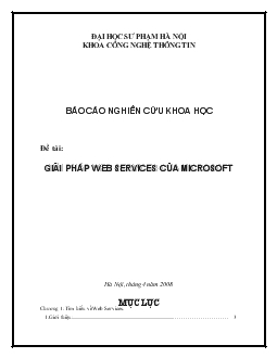 Đề tài Giải pháp web services của microsoft