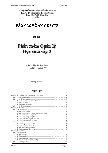Đề tài Phân tích phần mềm quản lý học sinh cấp 3