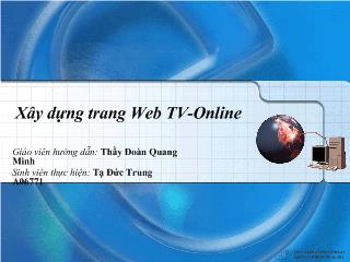 Đề tài Xây dựng trang Web TV-Online - Tạ Đức Trung