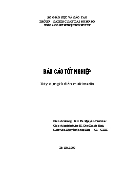 Đề tài Xây dựng từ điển multimedia - Nguyễn Quang Hưng