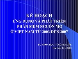 Kế hoạch ứng dụng và phát triển phần mềm nguồn mở ở Việt Nam từ 2003 đến 2007