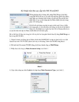 Kỹ thuật trộn thư cao cấp trên Microsoft Word 2003