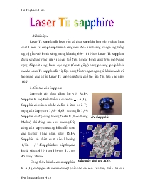 Bài giảng Laser Sapphire