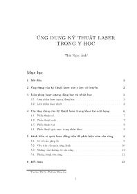 Đề tài Ứng dụng kỹ thuật laser trong y học - Thái Ngọc Ánh