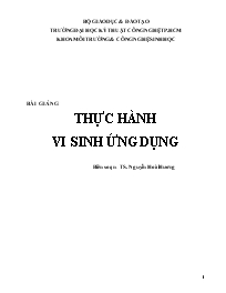 Bài giảng thực hành vi sinh ứng dụng