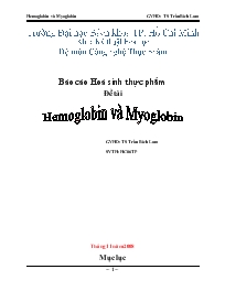 Báo cáo Hoá sinh thực phẩm Hemoglobin-Myoglobin