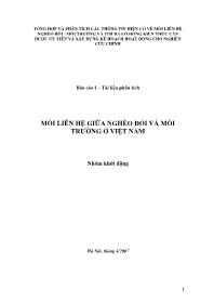 Báo cáo Mối liên hệ giữa nghèo đói và môi trường ở Việt Nam