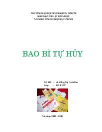 Đề tài Bao bì tự hủy