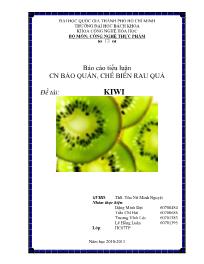 Đề tài Cách chế biến và bảo quản Kiwi