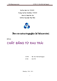 Đề tài Chất đắng từ rau trái