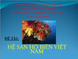 Đề tài Hệ san hô biển Việt Nam
