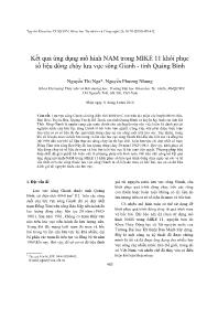 Đề tài Kết quả ứng dụng mô hình NAM trong MIKE 11 khôi phục số liệu dòng chảy lưu vực sông Gianh - Tỉnh Quảng Bình