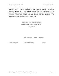 Đề tài Khảo sát quá trình chế biến nước khóm đóng hộp và sự biến đổi chất lượng sản phẩm trong thời gian bảo quản công ty TNHH nước giải khát delta