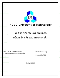 Đề tài Những biến đổi hóa sinh học của thủy sản sau khi đánh bắt