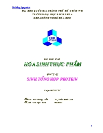 Đề tài Sinh tổng hợp protein