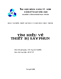 Đề tài Tìm hiểu về thiết bị sấy phun