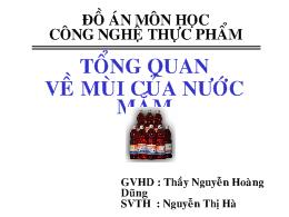 Đề tài Tổng quan về mùi của nước mắm